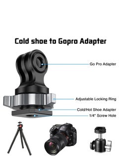 Y&D Cold Shoe Adapter for Gopro, Camera Monitor Mount, Full Aluminum Mount to 1/4"-20 Conversion Adapter, Detachable Joint Extension Gopro/Tripod/Action Cam/Camera/Monitor/Vlog  - Image 4