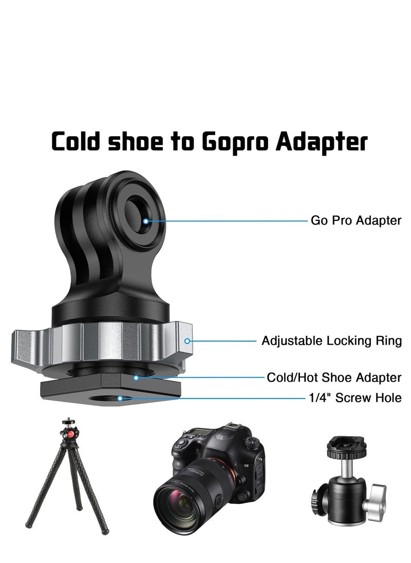 Y&D - Cold Shoe Adapter for Gopro, Camera Monitor Mount, Full Aluminum Mount to 1/4"-20 Conversion Adapter, Detachable Joint Extension Gopro/Tripod/Action Cam/Camera/Monitor/Vlog - Image 1