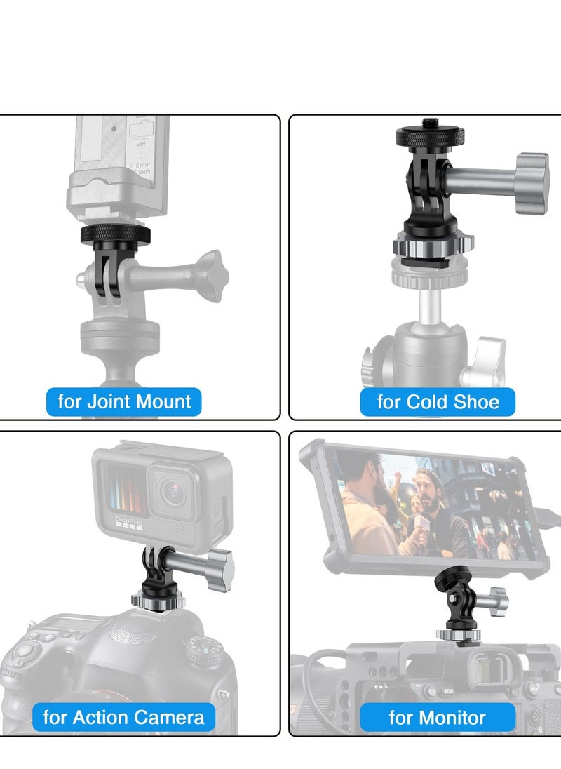 Y&D - Cold Shoe Adapter for Gopro, Camera Monitor Mount, Full Aluminum Mount to 1/4"-20 Conversion Adapter, Detachable Joint Extension Gopro/Tripod/Action Cam/Camera/Monitor/Vlog - Image 1