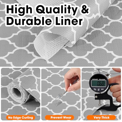 GOPAS Shelf Liner for Kitchen Cabinets Non-Adhesive 12in X 10FT Cabinet Liners for Shelves Waterproof Thick Strong Grip Non Slip Drawer Liner Contact Paper for Cupboard Easy to Clean,Gray Lantern - Image 5