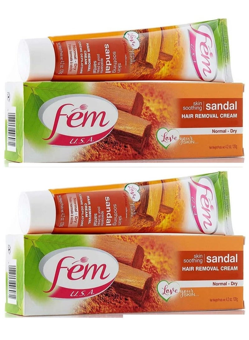 fem Two Pieces of Soothing Sandalwood Hair Removal Cream - 120g - Image 1