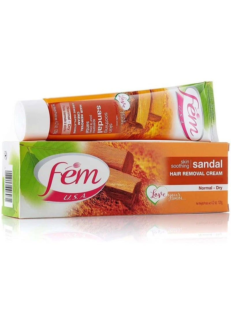 fem Two Pieces of Soothing Sandalwood Hair Removal Cream - 120g - Image 2