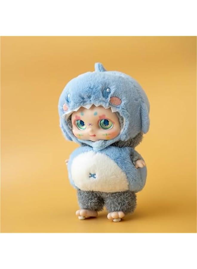 Arabest Plush Doll Clothes, Cute Cartoon Animal Series Plush Doll Clothes Suit for 17cm Labubu, Kawaii Doll Clothes for Birthday Gifts (Blue Shark)  - Image 2