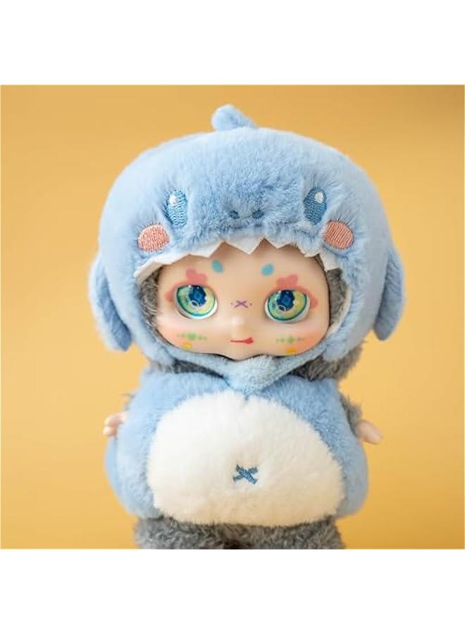Arabest Plush Doll Clothes, Cute Cartoon Animal Series Plush Doll Clothes Suit for 17cm Labubu, Kawaii Doll Clothes for Birthday Gifts (Blue Shark)  - Image 3