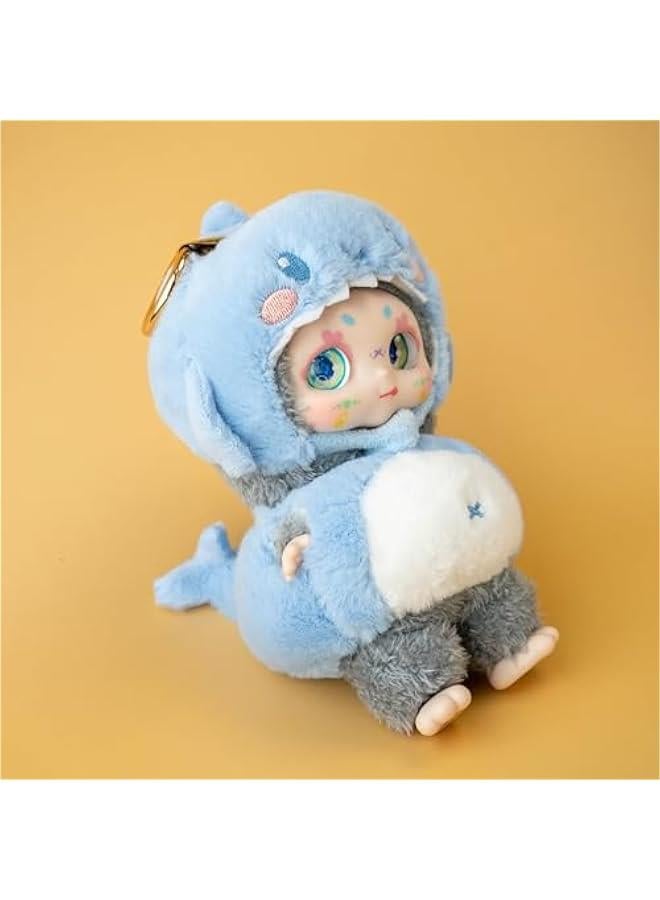 Arabest Plush Doll Clothes, Cute Cartoon Animal Series Plush Doll Clothes Suit for 17cm Labubu, Kawaii Doll Clothes for Birthday Gifts (Blue Shark)  - Image 5