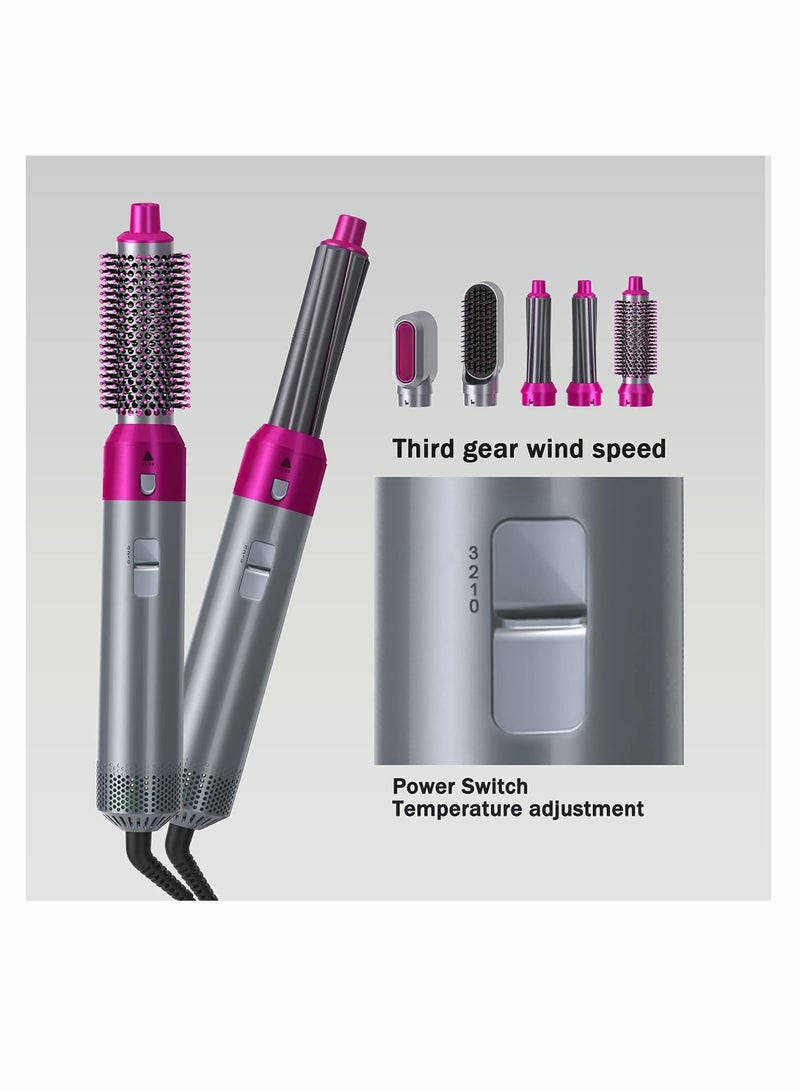 Zikra Hair Dryer Brush 5 in 1 Hair Styler Hot Air Brush Airwrap Styler Negative Ion Comb for Straigntening Curling Hair Styling Appliances with 5 Interchangeable Brushes - Image 4