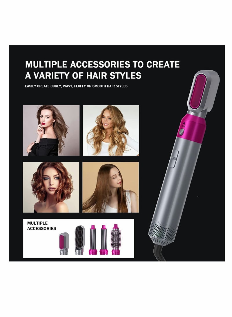 Zikra Hair Dryer Brush 5 in 1 Hair Styler Hot Air Brush Airwrap Styler Negative Ion Comb for Straigntening Curling Hair Styling Appliances with 5 Interchangeable Brushes - Image 3