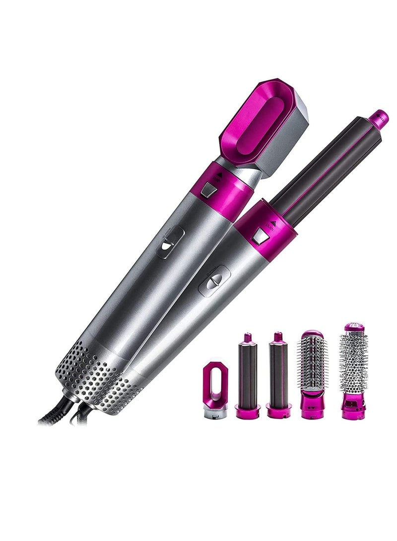 Zikra Hair Dryer Brush 5 in 1 Hair Styler Hot Air Brush Airwrap Styler Negative Ion Comb for Straigntening Curling Hair Styling Appliances with 5 Interchangeable Brushes - Image 1