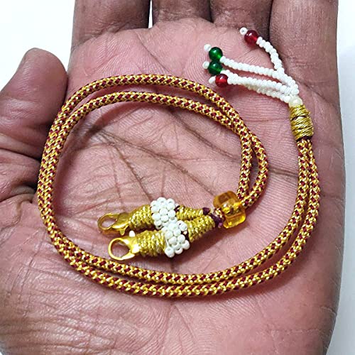 ExcellentcraftsZari Thread Necklace Back Rope Dori for Silk Thread Jewellery Terracotta and Quilling Jewellery (Gold, 3 Piece), zari Thread, Zari Thread - Image 4