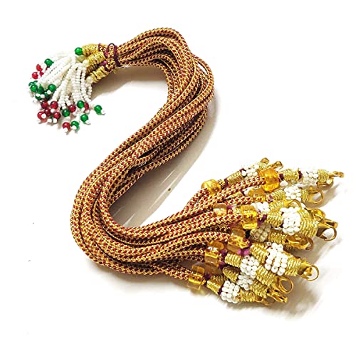 ExcellentcraftsZari Thread Necklace Back Rope Dori for Silk Thread Jewellery Terracotta and Quilling Jewellery (Gold, 3 Piece), zari Thread, Zari Thread - Image 1