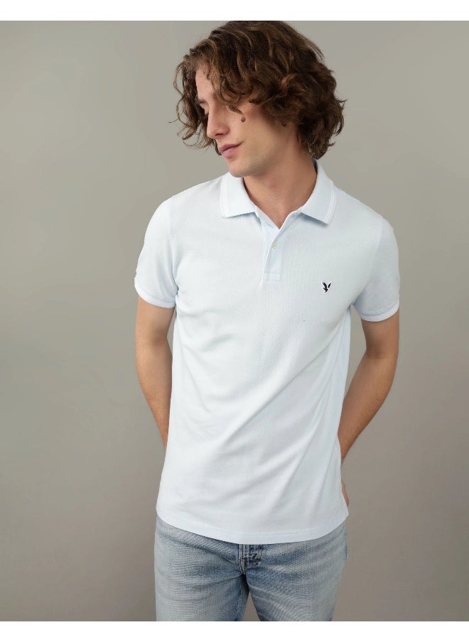 American Eagle - Collar Line Logo Detail Short Sleeve Polo Shirt - Image 1