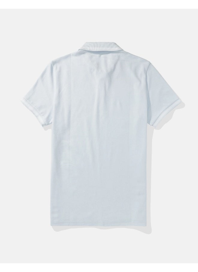American Eagle - Collar Line Logo Detail Short Sleeve Polo Shirt - Image 1