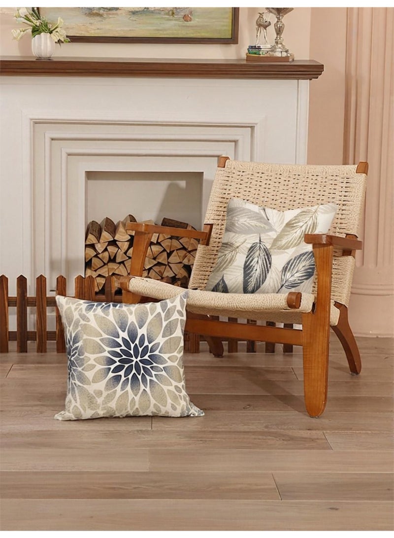 NiceArt 4-piece set of cushions, pillowcases, cream colored modern decorative sofa pillowcases 45cm x 45cm, living room sofa car sofa bed pillowcases 18x18 inches (double-sided pattern) - Image 2
