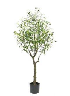 INFOSUN Artificial Olive Tree, Faux Olive Plant, Dedicated to Indoor Decoration, Simulation of Tall Tree Plants, Holiday Decorations Christmas Tree, Real Touch Technology, Artificial Plant with multiple Trunks, Ideal for Home Office Indoor Decoration  - Image 1