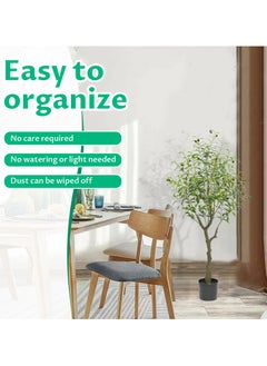 INFOSUN Artificial Olive Tree, Faux Olive Plant, Dedicated to Indoor Decoration, Simulation of Tall Tree Plants, Holiday Decorations Christmas Tree, Real Touch Technology, Artificial Plant with multiple Trunks, Ideal for Home Office Indoor Decoration  - Image 3