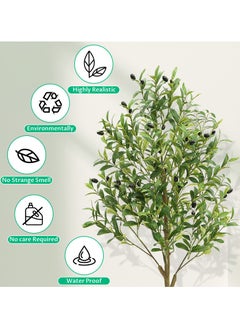 INFOSUN Artificial Olive Tree, Faux Olive Plant, Dedicated to Indoor Decoration, Simulation of Tall Tree Plants, Holiday Decorations Christmas Tree, Real Touch Technology, Artificial Plant with multiple Trunks, Ideal for Home Office Indoor Decoration  - Image 5