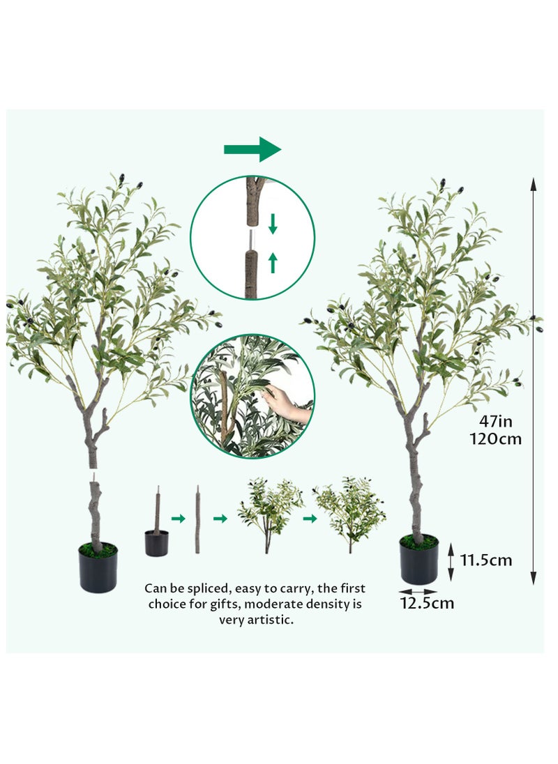 INFOSUN Artificial Olive Tree, Faux Olive Plant, Dedicated to Indoor Decoration, Simulation of Tall Tree Plants, Holiday Decorations Christmas Tree, Real Touch Technology, Artificial Plant with multiple Trunks, Ideal for Home Office Indoor Decoration  - Image 4