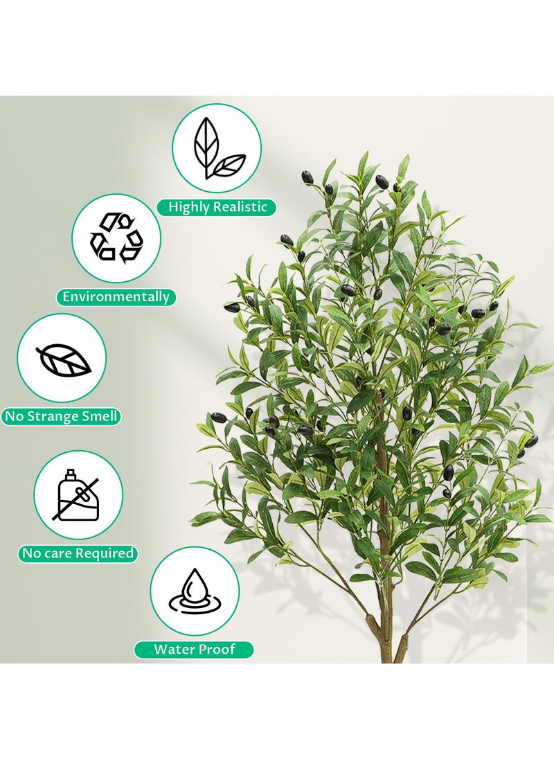 INFOSUN Artificial Olive Tree, Faux Olive Plant, Dedicated to Indoor Decoration, Simulation of Tall Tree Plants, Holiday Decorations Christmas Tree, Real Touch Technology, Artificial Plant with multiple Trunks, Ideal for Home Office Indoor Decoration  - Image 5