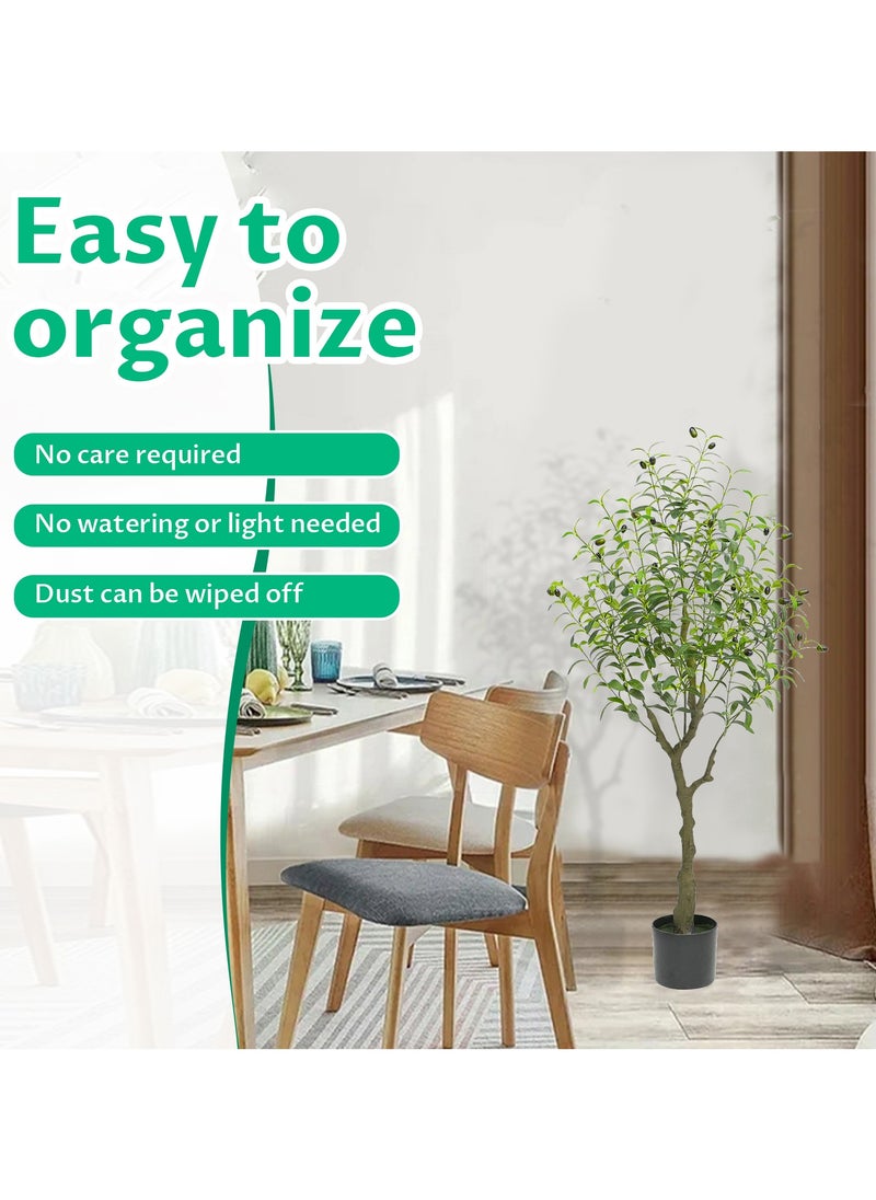 INFOSUN Artificial Olive Tree, Faux Olive Plant, Dedicated to Indoor Decoration, Simulation of Tall Tree Plants, Holiday Decorations Christmas Tree, Real Touch Technology, Artificial Plant with multiple Trunks, Ideal for Home Office Indoor Decoration  - Image 3