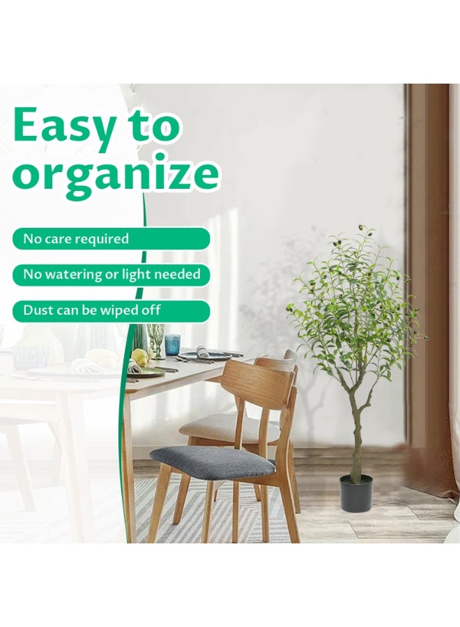 انفوسن شجرة زيتون صناعية INFOSUN ١٨٠/١٥٠/١٢٠ سم - نبات حريري واقعي مع فواكه، تركيب سهل، تزيين داخلي/خارجي (اختر المقاس) - Image 3