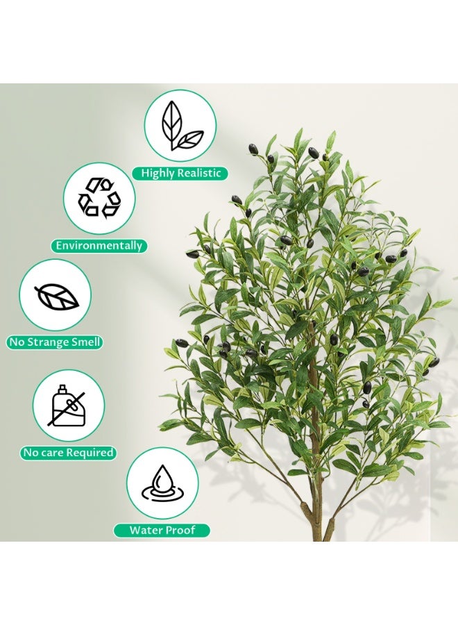 انفوسن شجرة زيتون صناعية INFOSUN ١٨٠/١٥٠/١٢٠ سم - نبات حريري واقعي مع فواكه، تركيب سهل، تزيين داخلي/خارجي (اختر المقاس) - Image 4