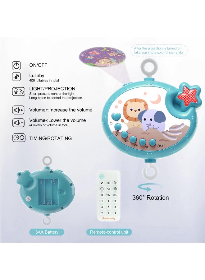 Baby Musical Crib Mobile Toy, Baby Crib Mobile Toy for Crib with Music and Lights, with Hanging Rotating Rattle Toy,Star Projection,400 Lullabies, Remote Control Baby Crib Mobile for Boys Girls - Image 4