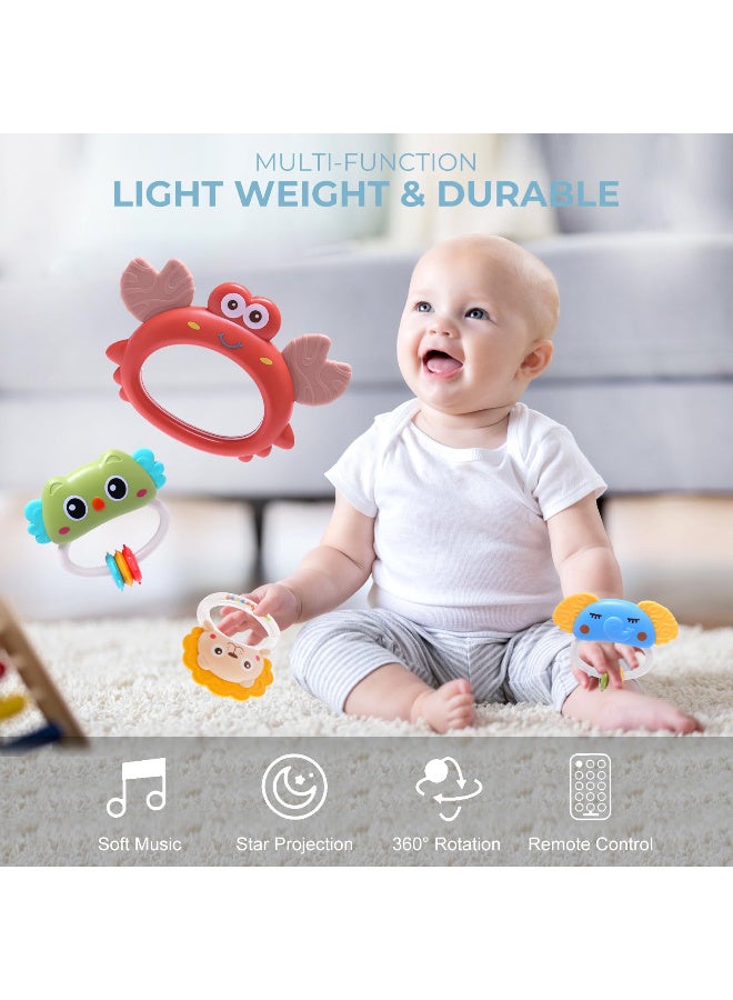 Baby Musical Crib Mobile Toy, Baby Crib Mobile Toy for Crib with Music and Lights, with Hanging Rotating Rattle Toy,Star Projection,400 Lullabies, Remote Control Baby Crib Mobile for Boys Girls - Image 2