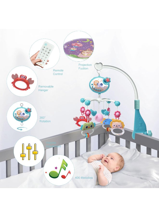 Baby Musical Crib Mobile Toy, Baby Crib Mobile Toy for Crib with Music and Lights, with Hanging Rotating Rattle Toy,Star Projection,400 Lullabies, Remote Control Baby Crib Mobile for Boys Girls - Image 3