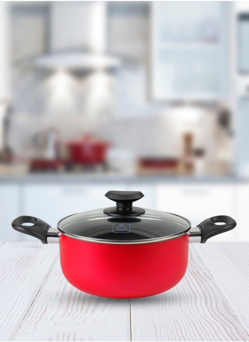 British Chef - 7-Piece Nonstick Cookware Set: Includes a 24CM casserole with lid, a 20CM casserole with lid, a 24CM frying pan, a nylon turner, and a nylon ladle (Model: BC131) - Image 1