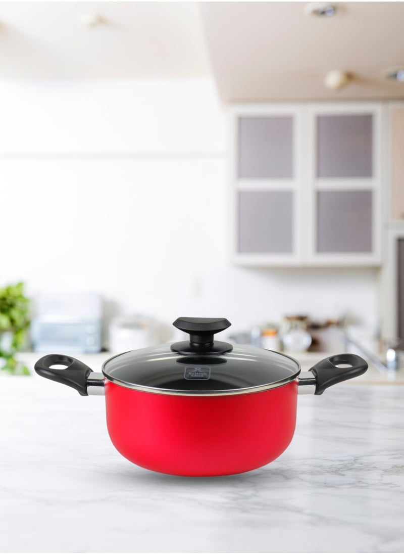 British Chef - 7-Piece Nonstick Cookware Set: Includes a 24CM casserole with lid, a 20CM casserole with lid, a 24CM frying pan, a nylon turner, and a nylon ladle (Model: BC131) - Image 1