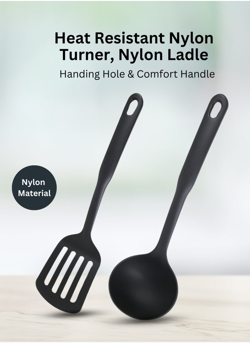British Chef - 7-Piece Nonstick Cookware Set: Includes a 24CM casserole with lid, a 20CM casserole with lid, a 24CM frying pan, a nylon turner, and a nylon ladle (Model: BC131) - Image 1