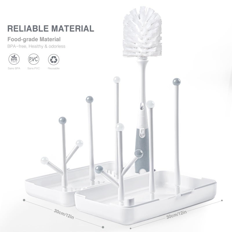 Termichy Travel Baby Bottle Drying Rack, Compact Size with Large Capacity for Working Mom, Visit Families, Friends or Camping with Baby Gary - Image 2