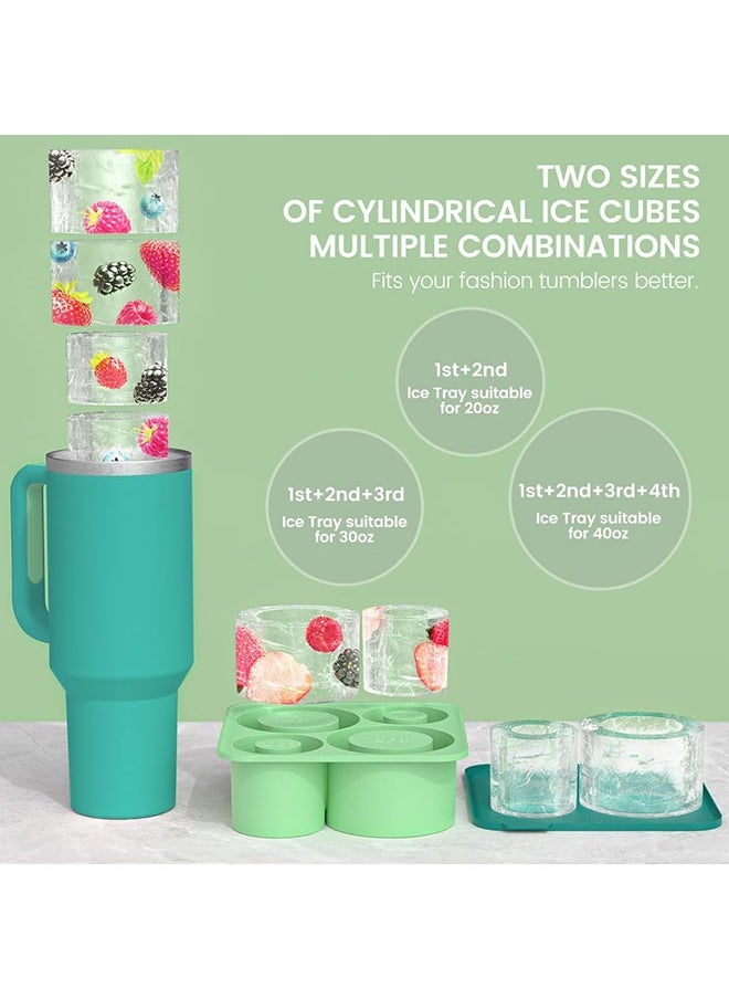 YelaJoy Stanley Tumbler Ice Mold Set - Silicone Ice Tray with Lid, Suitable for Frozen Drinks, Juice, Whiskey, Cocktails, and Coffee, Compatible with 20-40 oz Glass and Stanley Tumblers, Practical Ice Mold  - Image 2
