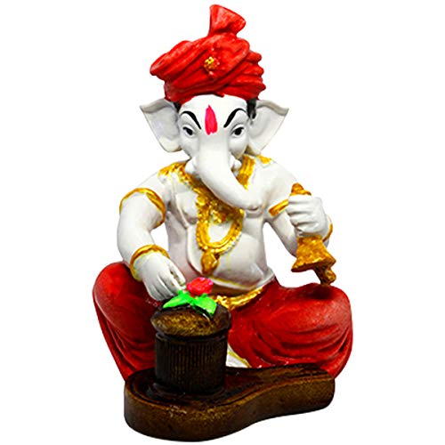 Karigaari India Handcrafted Polyresin Eco Friendly Lord Ganesha Ganpati Idol Figurine | Lord Ganesha Statue for Home Decoration (Multicolor) - Image 4