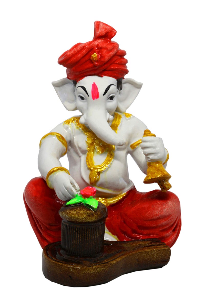 Karigaari India Handcrafted Polyresin Eco Friendly Lord Ganesha Ganpati Idol Figurine | Lord Ganesha Statue for Home Decoration (Multicolor) - Image 2