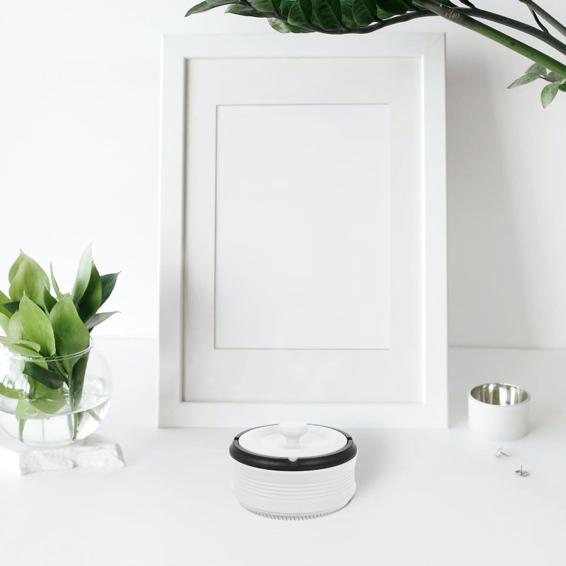 Smart Electric Ashtray Ivory White Rechargeable Portable Ash Holder for Home Office Car - Image 5