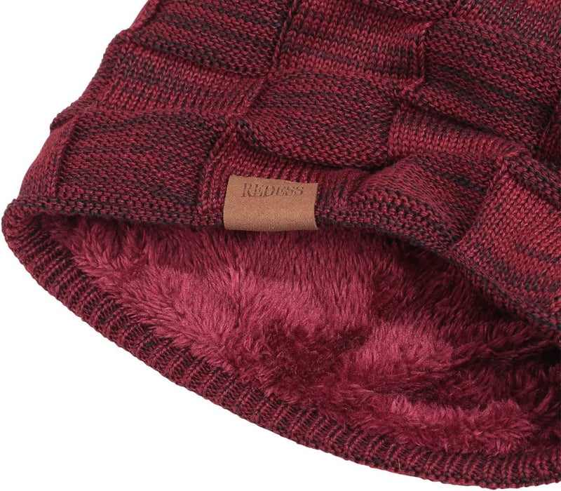 REDESS Beanie Hat for Men and Women Winter Warm Hats Knit Slouchy Thick Skull Cap - Image 3