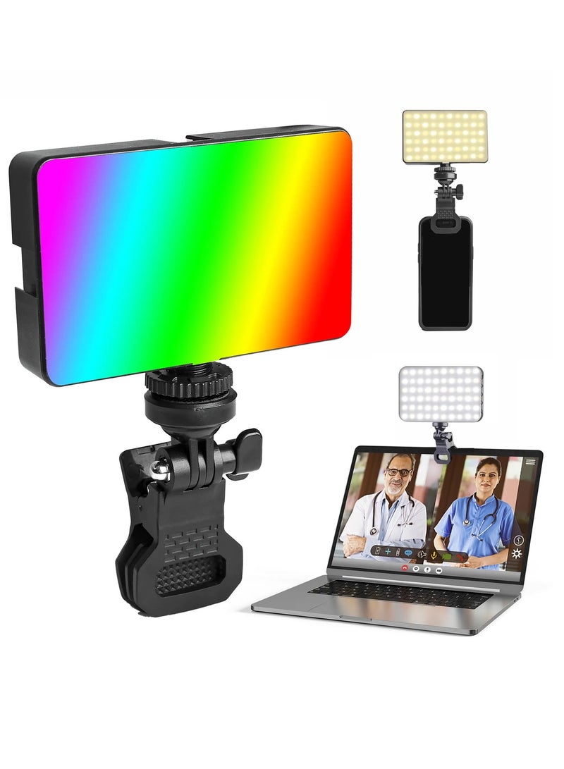 Zomei 140 LED Selfie Light – Rechargeable 1800mAh Clip-on RGB Video Light with 3 Adjustable Modes – USB Charging Fill Light for Phone, Camera, Laptop, iPad – Perfect for TikTok, Vlogging, Makeup, Selfies & Video Conferencing (3000-6500K) - Image 1