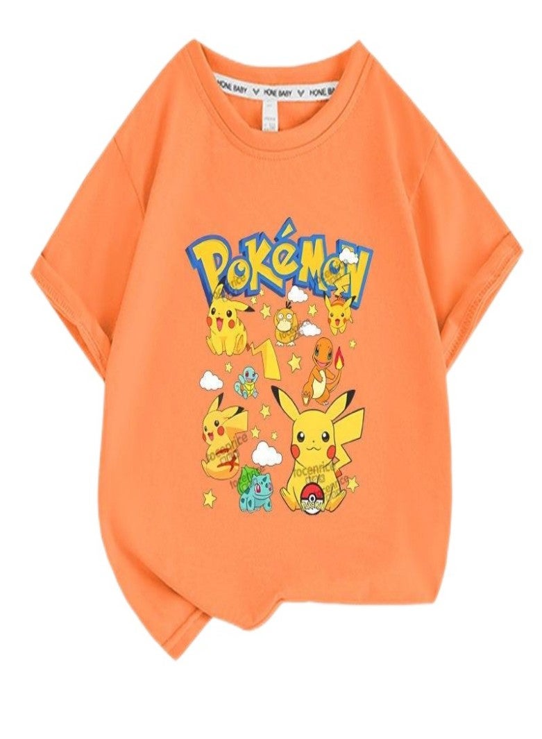 pokemon Unisex Short Sleeve Stylish Top TShirt cotton Tee for Boys Girls Kid Children - Image 1