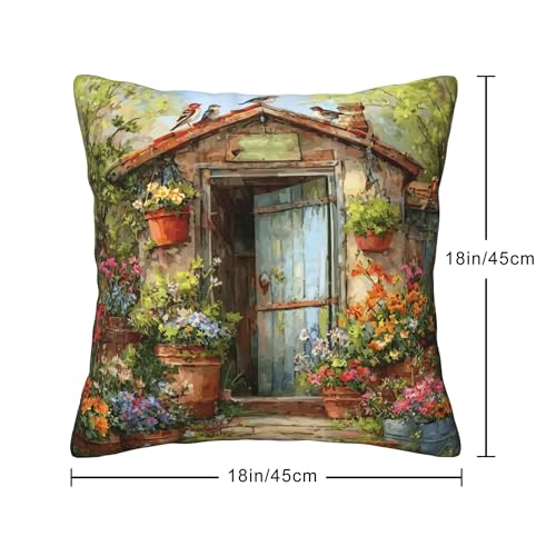oyebn Spring Throw Pillow Covers Set of 4 Decorative Soft Double Sided Print Pillow Case Farmhouse Home Decor for Living Room Sofa Couch 18x18 - Image 5