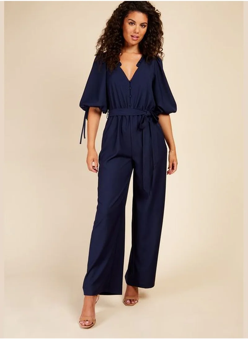 Little Mistress Little Mistress Navy Jumpsuit