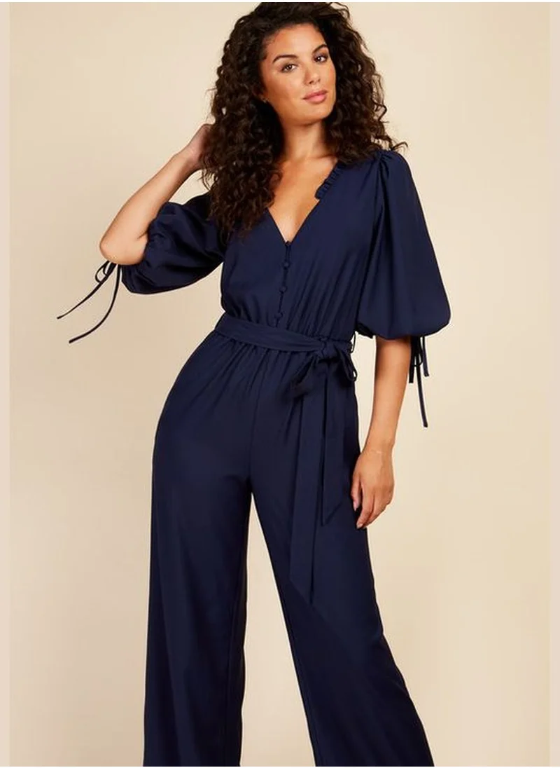 Little Mistress Little Mistress Navy Jumpsuit