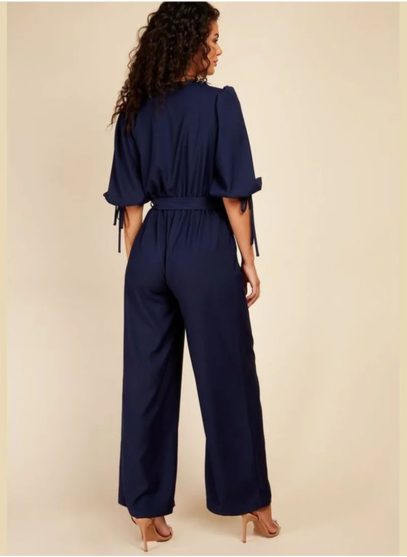 Little Mistress Little Mistress Navy Jumpsuit