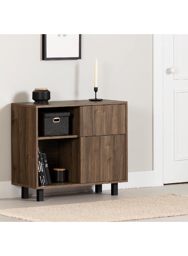 ساوث شور اوكتاف كوليكشن خزانة صغيرة للتخزين بني جوزي 27.5 x 31.5 x 13.75 بوصة 14366 - Image 1