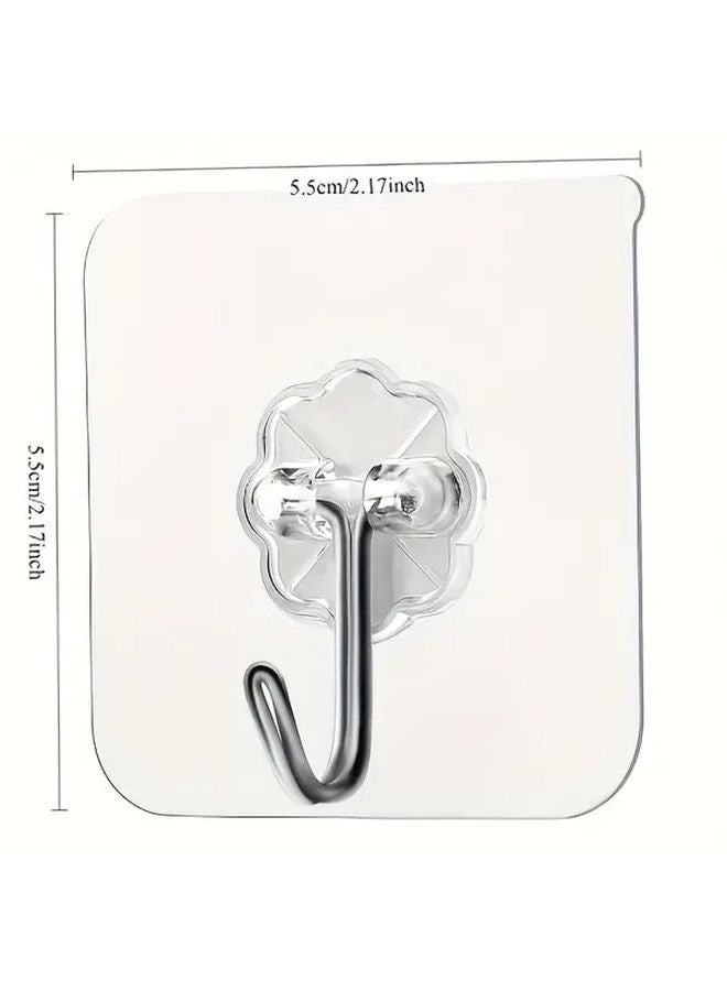 100 Pcs Self Adhesive Hooks Heavy Duty Wall Mounted Organizer Space Saving Storage - Image 4