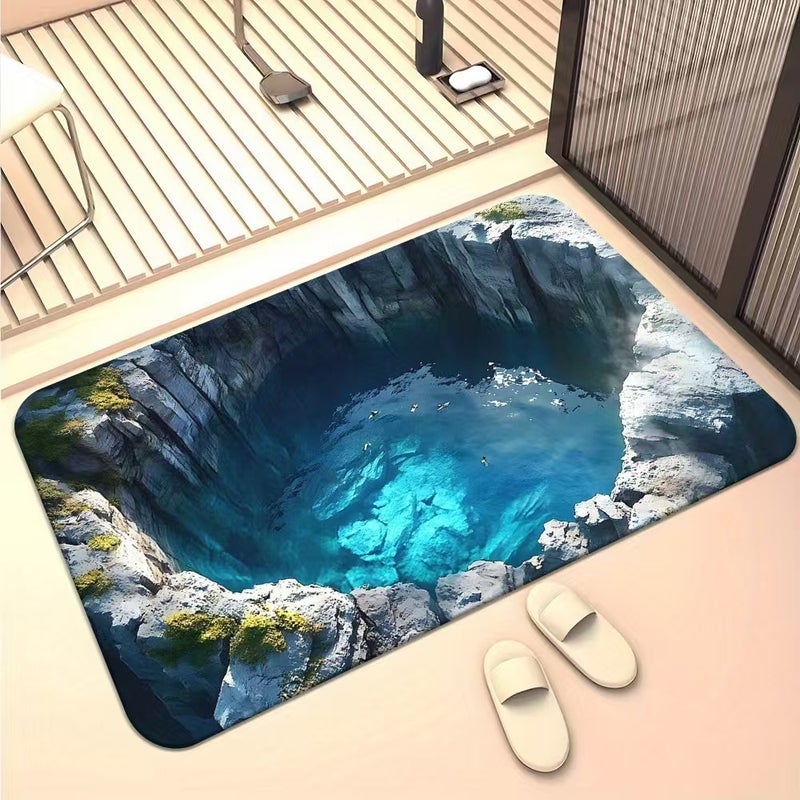 Diatom Mud Floor Mat - Waterproof, Non-Slip, Absorbent Entrance Rug for Home & Bathroom - Image 1