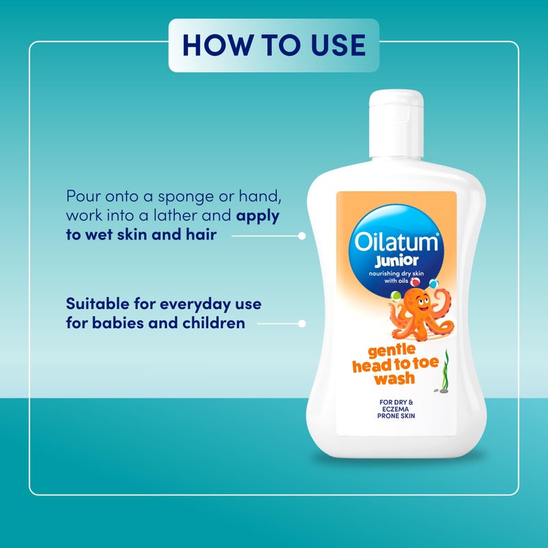 Oilatum Daily Junior Head To Toe Wash for Dry skin, 300 ml - Image 4