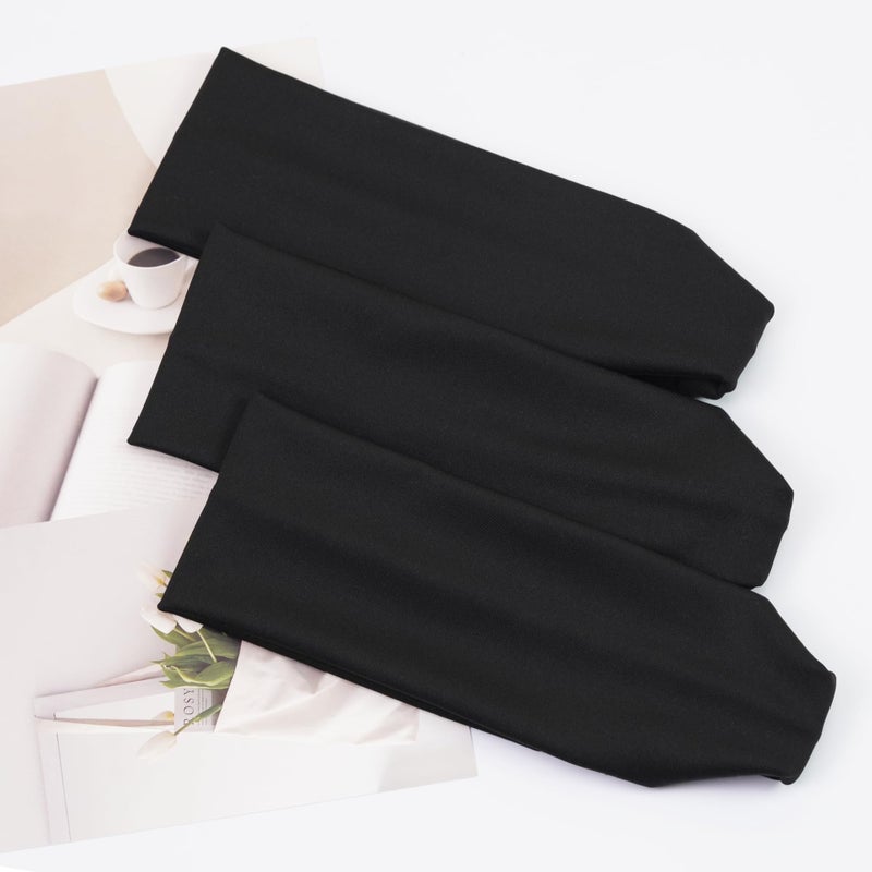 JOYOYO 3 Pack 9cm Unisex Headbands for Women's Hair Soft Stretchy Fabric Kylie Head Band Bandeaux Hair Accessories for Workout Gym Yoga Hair Band(Black) - Image 5