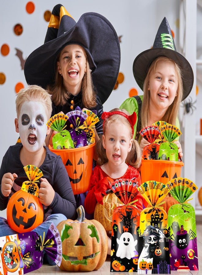 Konsait 100 PCS Halloween Cellophane Treat Bags with Golden Twist Ties Trick or Treat Bags for Helloween Themed Party Supplies and Favors - Image 5