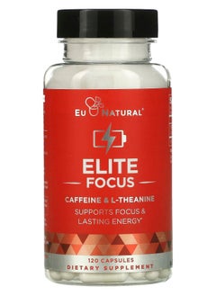 Eu Natural ELITE FOCUS Caffeine & L-Theanine 120 Capsules 
